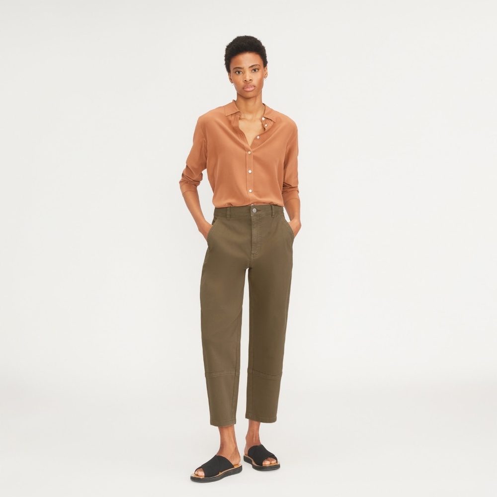 Everlane The Utility Barrel Pant Green Base - Size 2